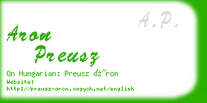 aron preusz business card